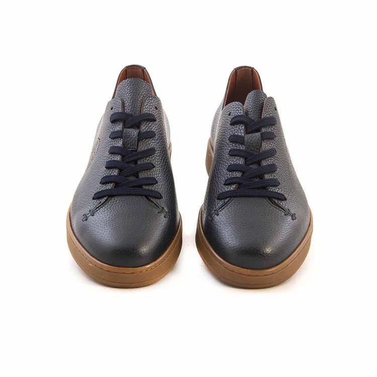 Mocassini Erkek Hakiki Deri Kösele Taban Lacivert Günlük Ayakkabı