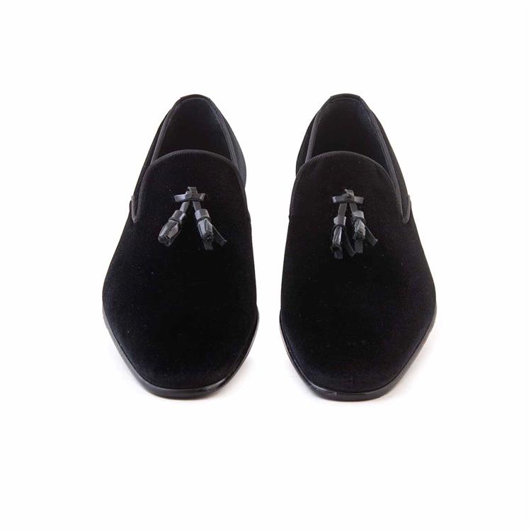 Mocassini Erkek Rugan Deri Siyah Klasik Ayakkabı