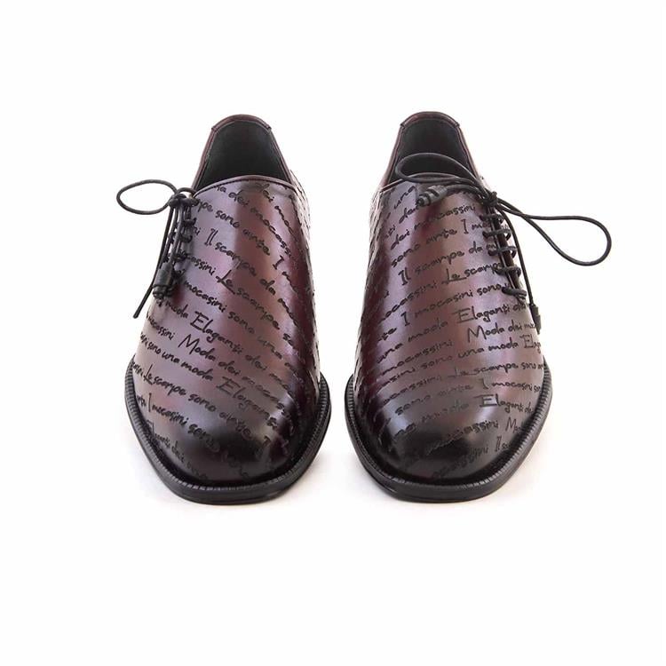 Mocassini Erkek Hakiki Deri Enjeksiyon Kösele Taban Bordo Klasik Ayakkabı