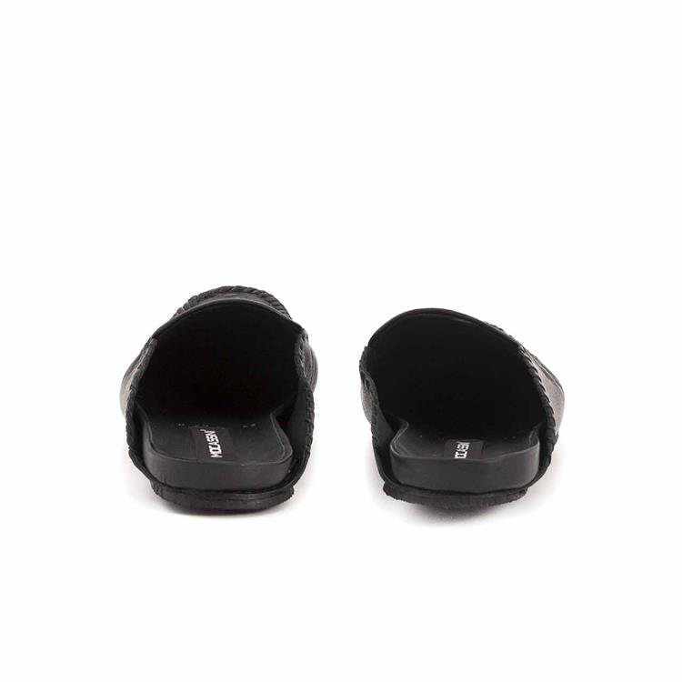 Mocassini Erkek Hakiki Deri Jut Taban Siyah Terlik Terlik