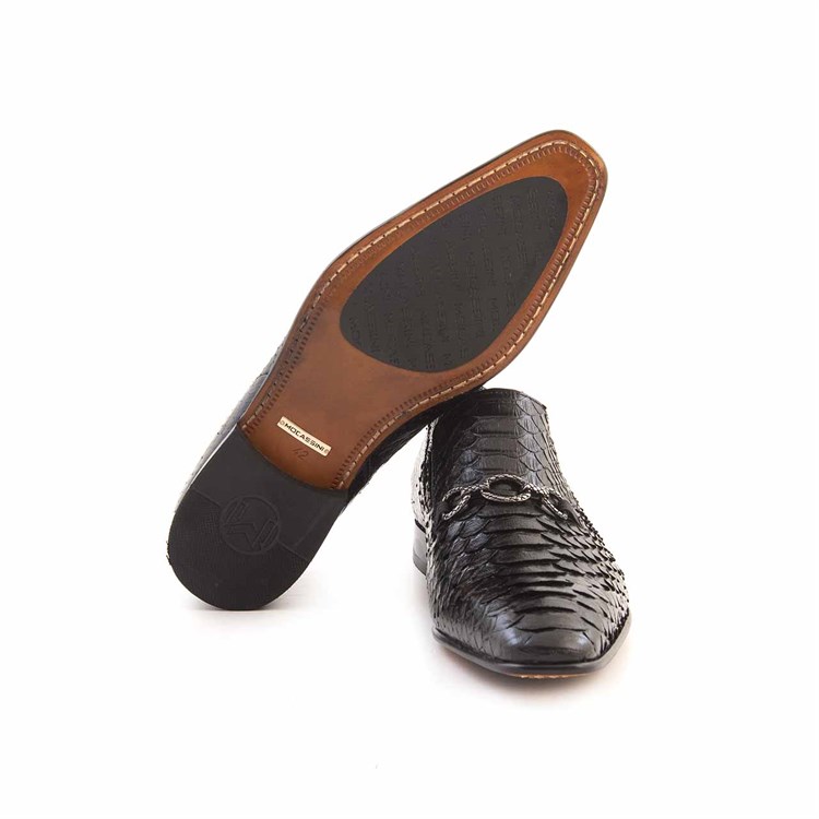 Mocassini Gold Erkek Hakiki Deri Kösele Taban Siyah Klasik Ayakkabı