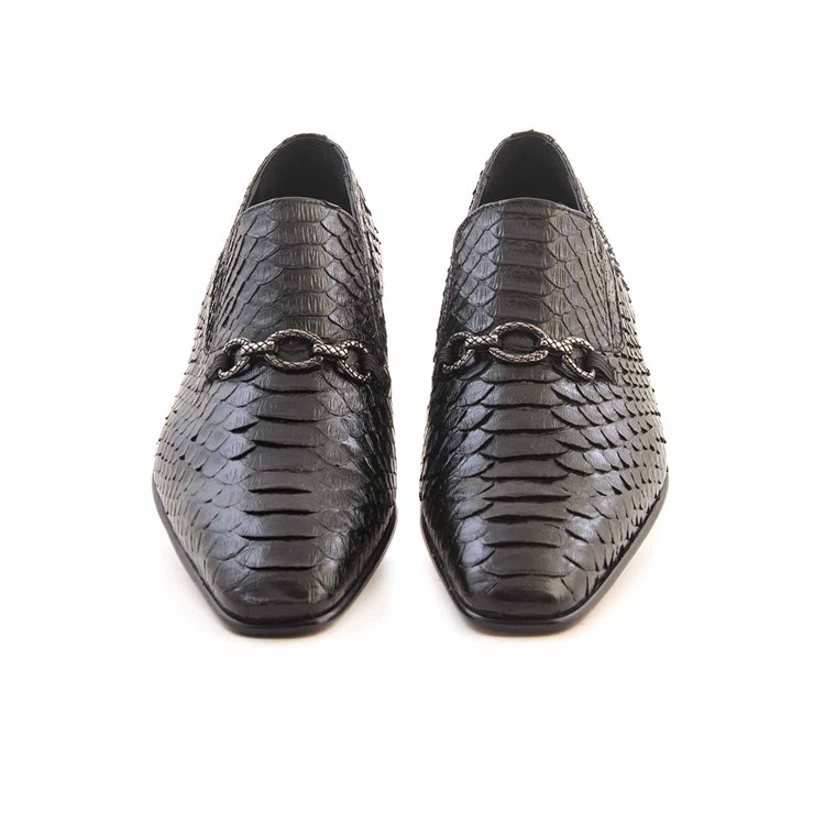 Mocassini Gold Erkek Hakiki Deri Kösele Taban Siyah Klasik Ayakkabı