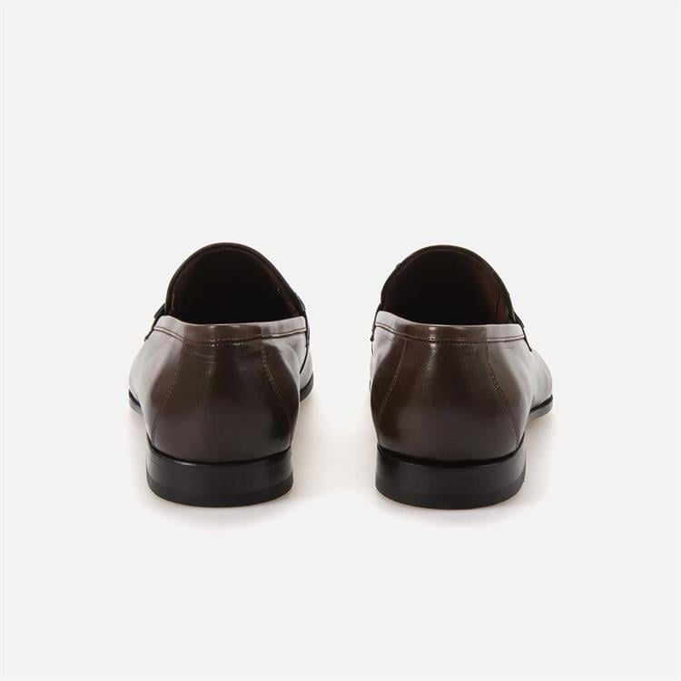 Mocassini Gold Erkek Hakiki Piton Kösele Taban Kahverengi Klasik Ayakkabı