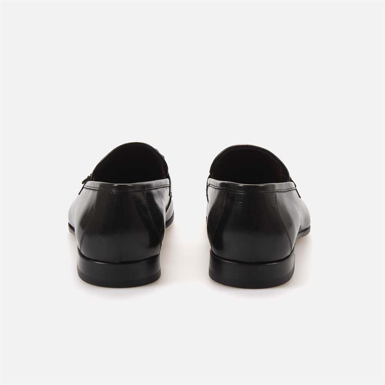 Mocassini Gold Erkek Hakiki Piton Kösele Taban Siyah Klasik Ayakkabı