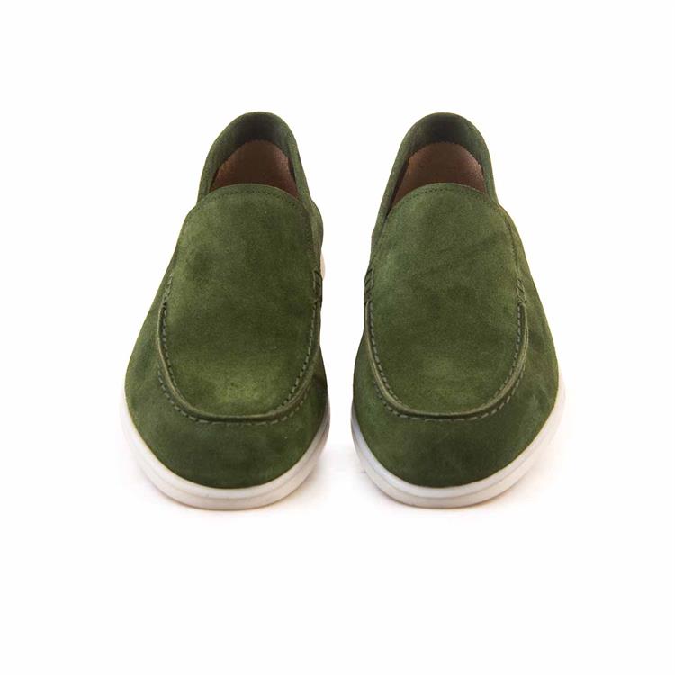Mocassini Gold Erkek Hakiki Deri Eva Taban Yeşil Süet Loafer Konforlu Ayakkabı
