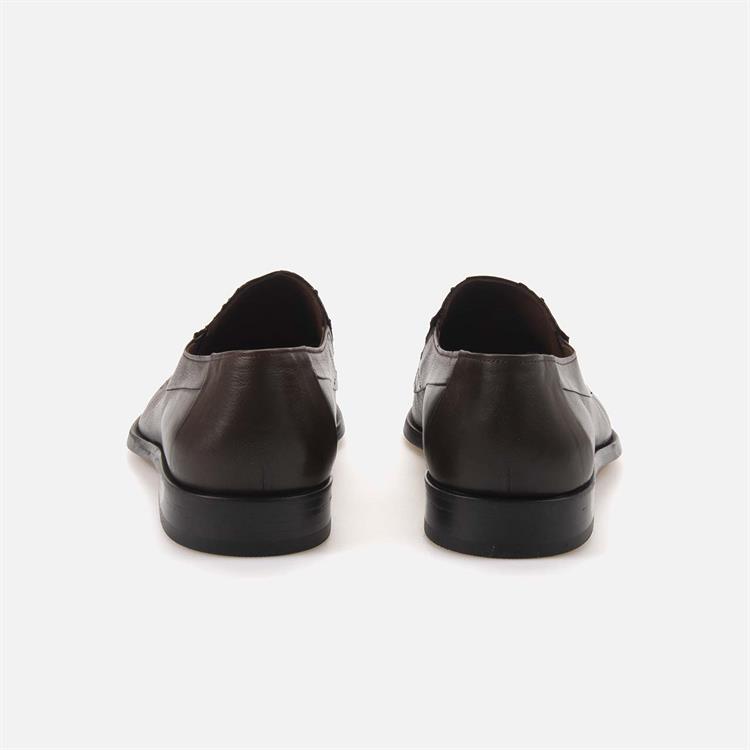 Mocassini Gold Erkek Hakiki Piton Enjeksiyon Kösele Taban Kahverengi Klasik Ayakkabı