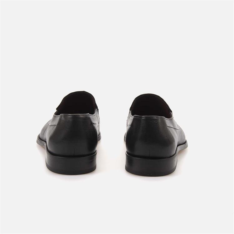 Mocassini Gold Erkek Hakiki Piton Enjeksiyon Kösele Taban Siyah Klasik Ayakkabı