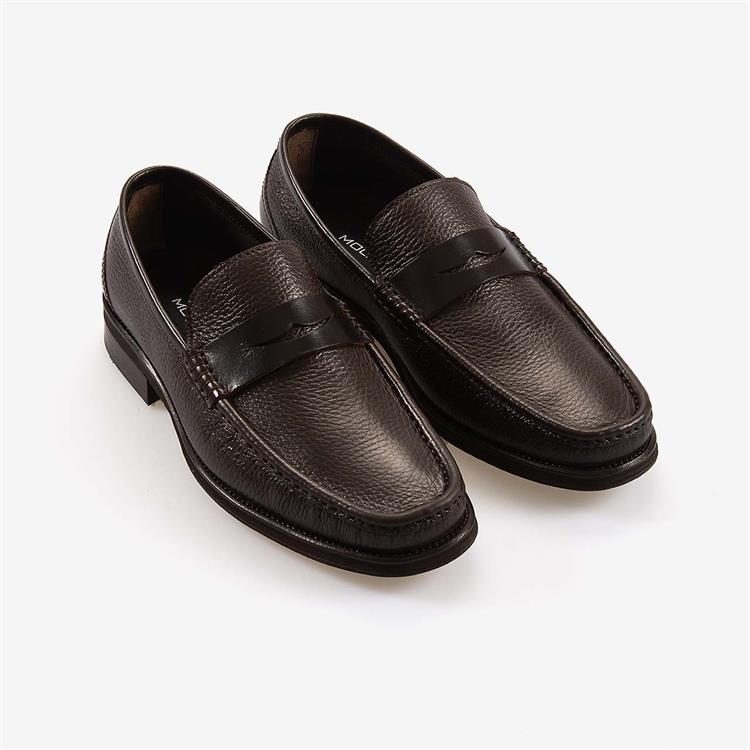 Mocassini Hakiki Deri Erkek Günlük Kahverengi Ayakkabı