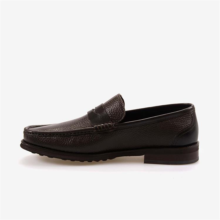 Mocassini Hakiki Deri Erkek Günlük Kahverengi Ayakkabı