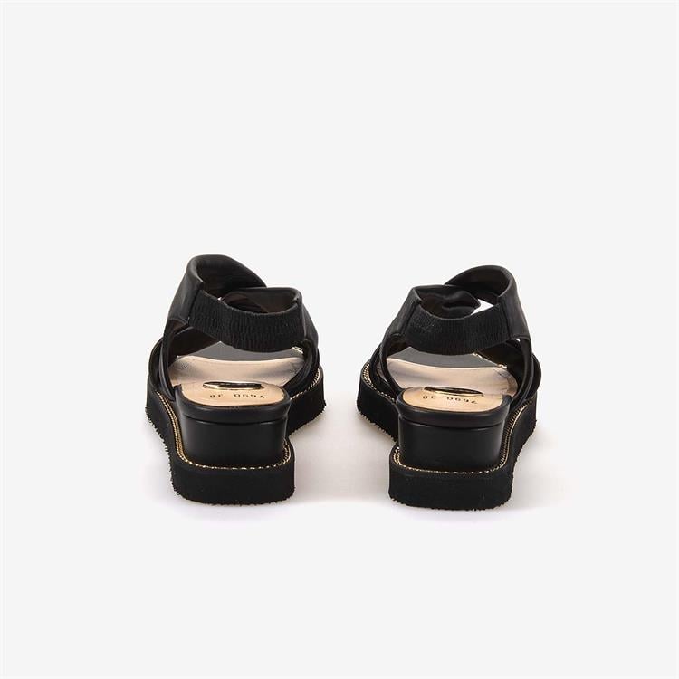 Mocassini Hakiki Deri Siyah Kadın Sandalet 7690