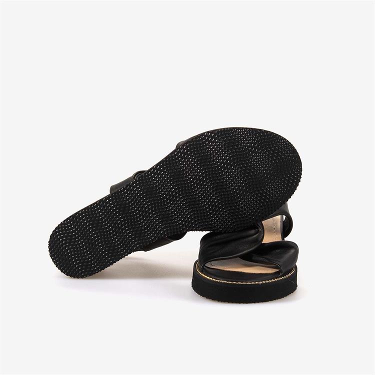 Mocassini Hakiki Deri Siyah Kadın Sandalet 7690