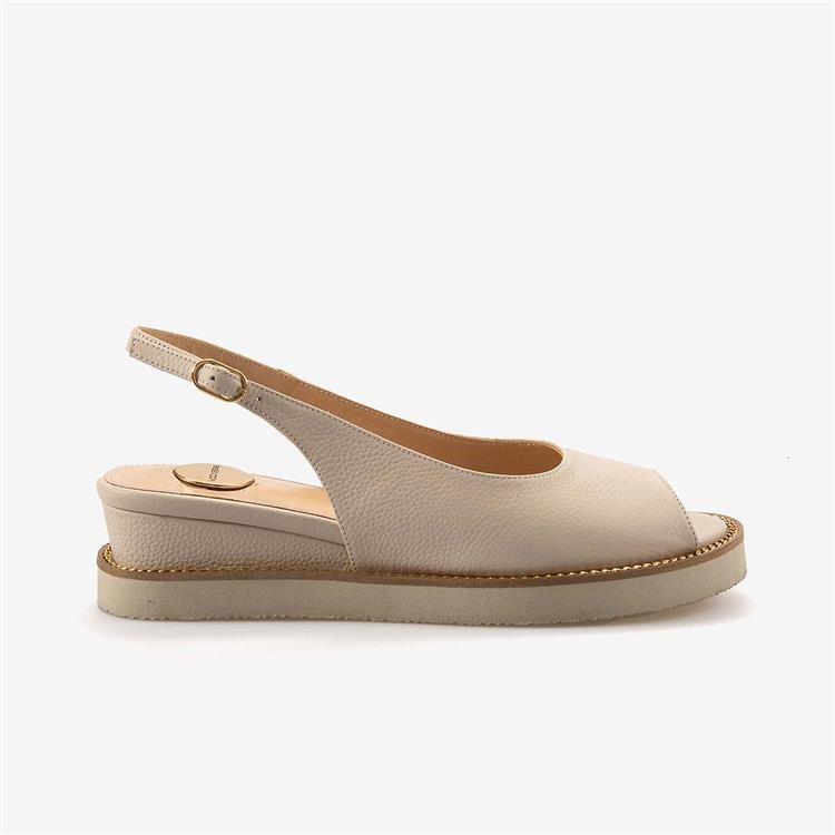 Mocassini Hakiki Deri Kadın Bej Floter Sandalet