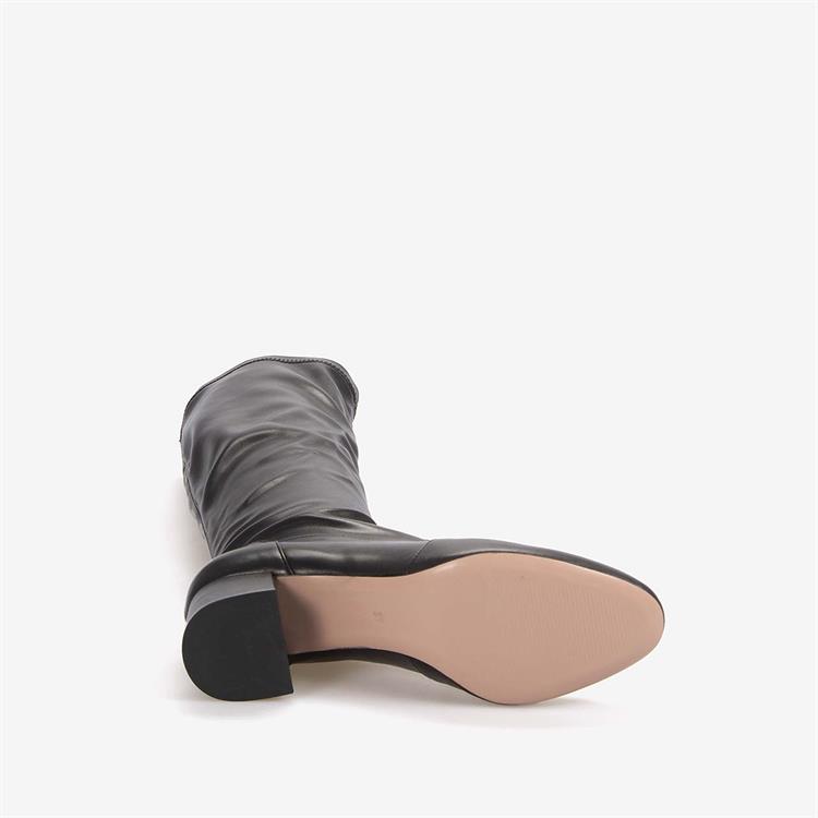 Mocassini Hakiki Deri Kadın Siyah Çizme 29106