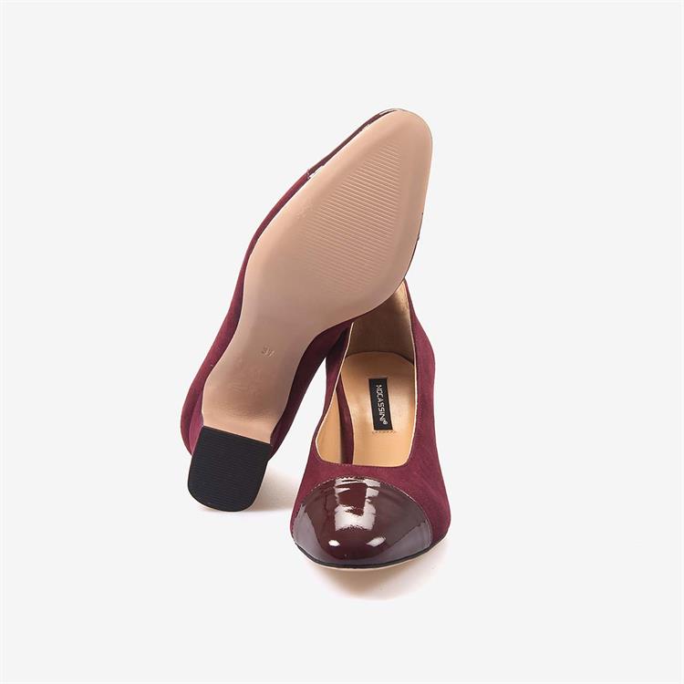 Mocassini Hakiki Deri Kadın Topuklu Süet Ayakkabı 49212