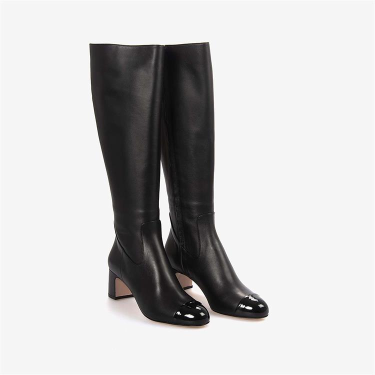 Mocassini Hakiki Deri Siyah Kadın Çizme M102