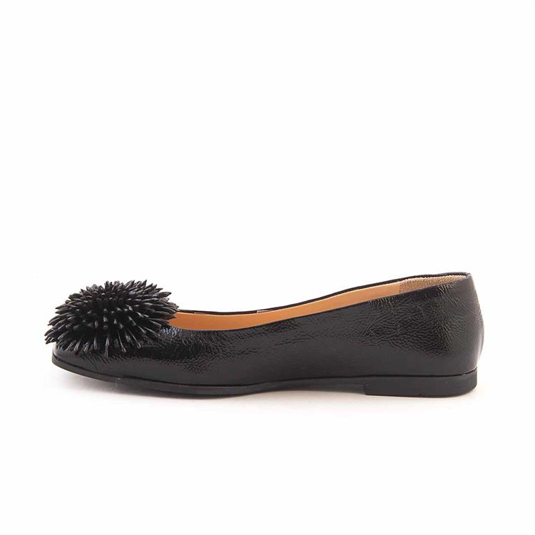 Mocassini Kadın Rugan Deri Microlight Taban Siyah Babet Ayakkabı