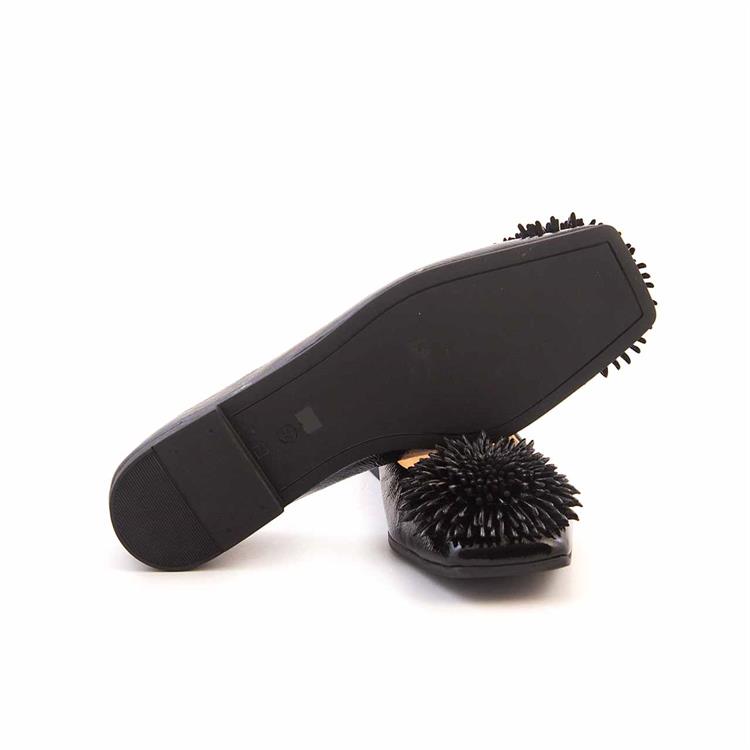 Mocassini Kadın Rugan Deri Microlight Taban Siyah Babet Ayakkabı