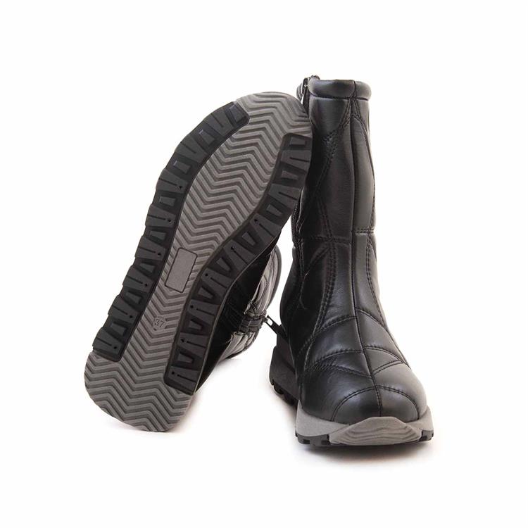 Mocassini Kadın Hakiki Deri Kauçuk Taban Siyah Günlük Bot