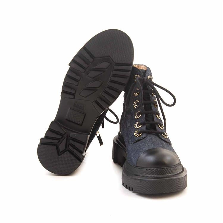 Mocassini Kadın Hakiki Deri Eva Taban Mavi Günlük Bot