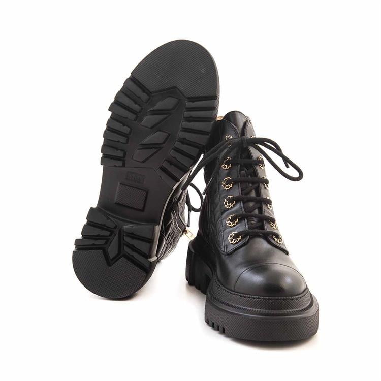 Mocassini Kadın Hakiki Deri Eva Taban Siyah Günlük Bot