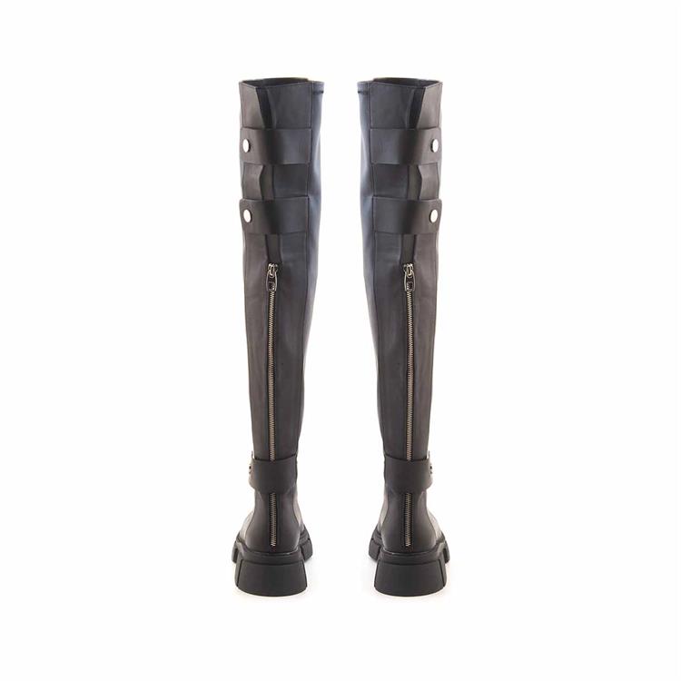 Mocassini Kadın Hakiki Deri Kauçuk Taban Siyah Günlük Çizme