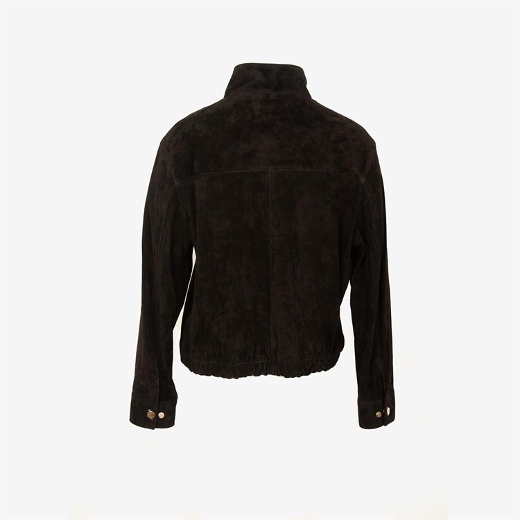 Mocassini Kadın Dik Yaka Çıtçıtlı Kahve Deri Süet Ceket BK-2830