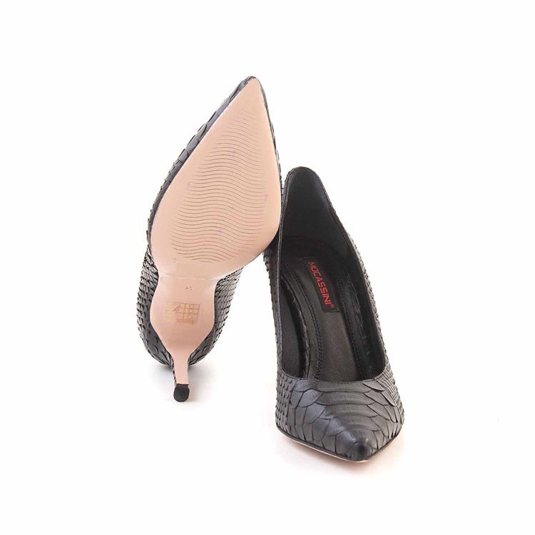 Mocassini Kadın Hakiki Deri Enjeksiyon Microlight Taban Siyah Gece & Abiye Ayakkabı