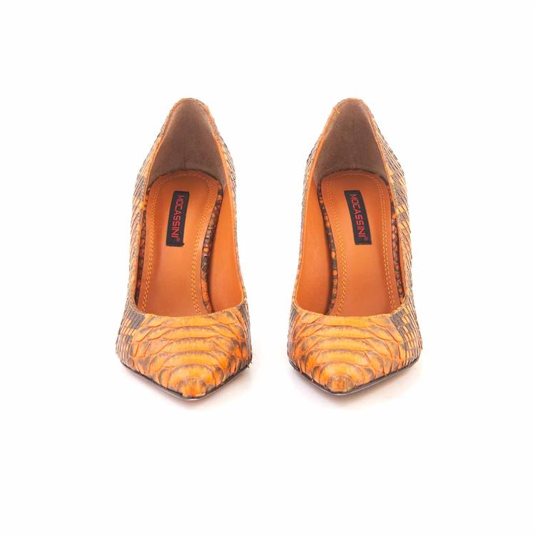 Mocassini Kadın Hakiki Deri Enjeksiyon Microlight Taban Orange Gece & Abiye Ayakkabı