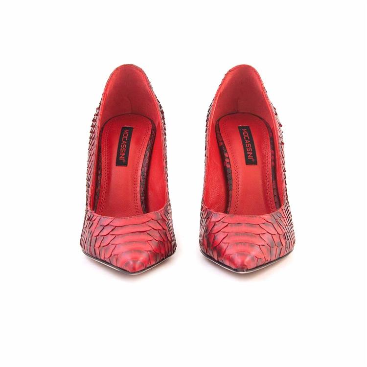 Mocassini Kadın Hakiki Deri Enjeksiyon Microlight Taban Kırmızı Gece & Abiye Ayakkabı