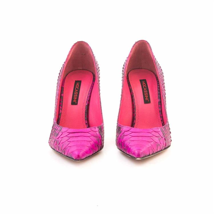 Mocassini Kadın Hakiki Deri Enjeksiyon Microlight Taban Fuşya Gece & Abiye Ayakkabı