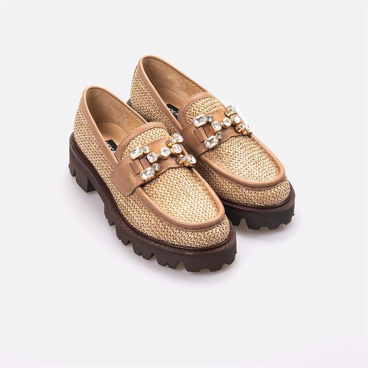 Mocassini Kadın Hakiki Deri Eva Taban Frappe Günlük Ayakkabı