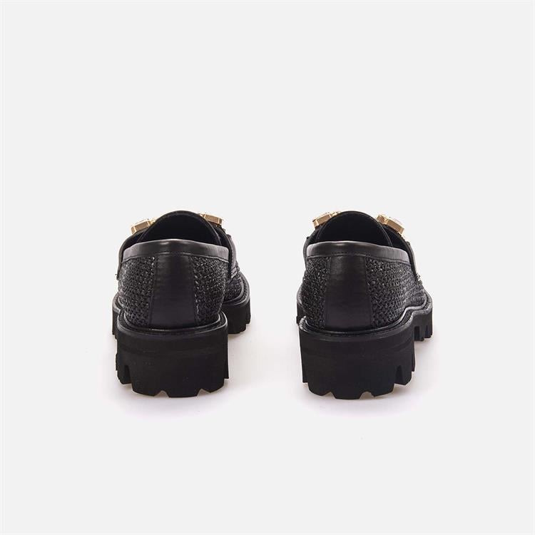 Mocassini Kadın Hakiki Deri Eva Taban Siyah Günlük Ayakkabı