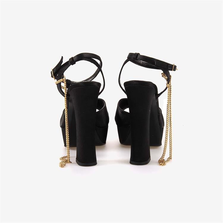 Mocassini Kadın Saten Uzun Topuklu Gece & Abiye Siyah Saten Ayakkabı