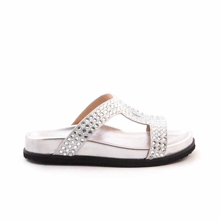 Mocassini Kadın Hakiki Deri Eva Taban Gümüş Terlik Terlik