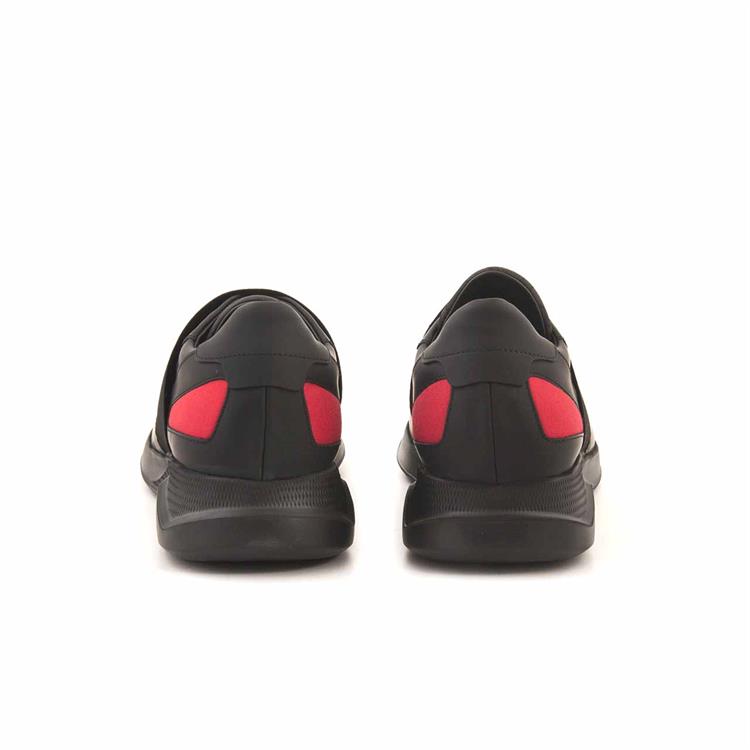 Mocassini Erkek Hakiki Deri Kauçuk Taban Siyah - Gri Spor & Sneaker Ayakkabı