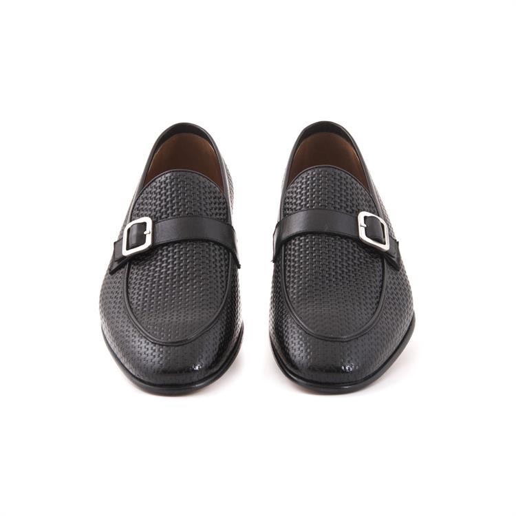 Moreschi Erkek Hakiki Deri Kösele Taban Siyah Klasik Ayakkabı