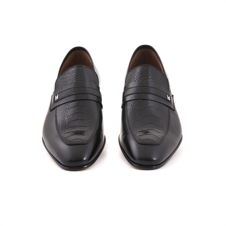 Moreschi Erkek Hakiki Deri Kösele Taban Siyah Klasik Ayakkabı