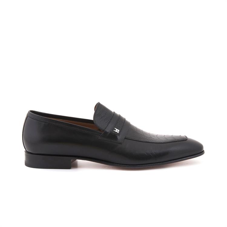 Moreschi Erkek Hakiki Deri Kösele Taban Siyah Klasik Ayakkabı