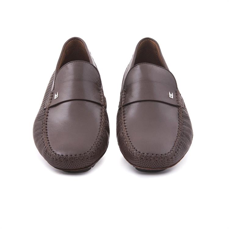 Moreschi Erkek Hakiki Deri Kauçuk Taban Kahverengi Loafer Konforlu Ayakkabı