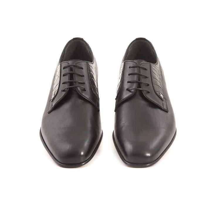 Moreschi Erkek Hakiki Deri Kösele Taban Siyah Klasik Ayakkabı