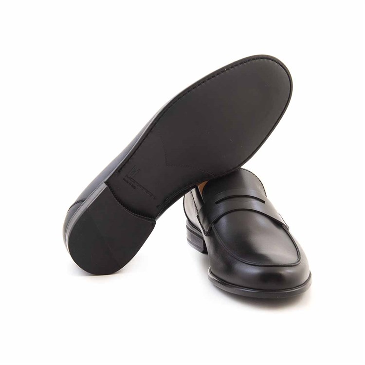 Moreschi Erkek Hakiki Deri Kösele Taban Siyah Klasik Ayakkabı