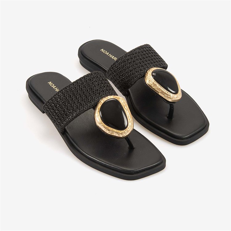 Noa Harmon Kadın AMALFI Black Parmak Arası Terlik 9970