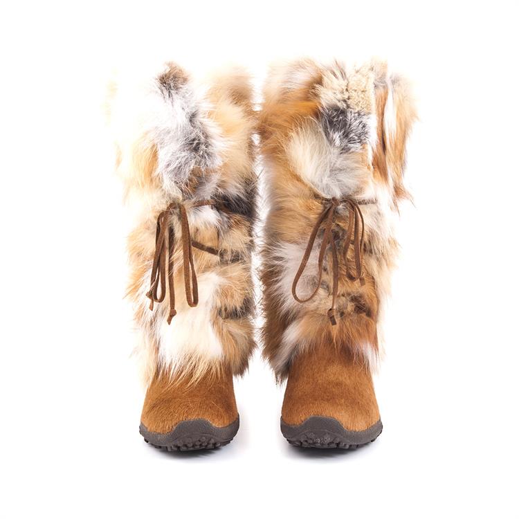 Olang Kadın Deri Kürklü Kauçuk Taban Kırmızı Ayakkabı