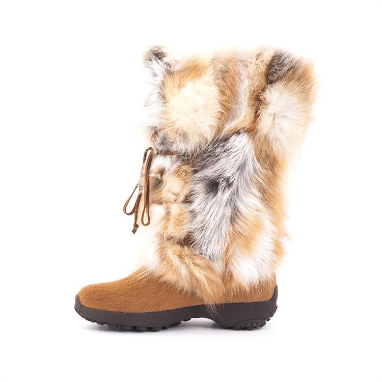 Olang Kadın Deri Kürklü Kauçuk Taban Kırmızı Ayakkabı