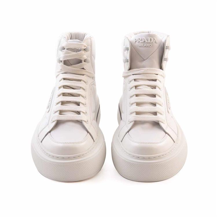 Prada Erkek Hakiki Deri Beyaz Spor & Sneaker Ayakkabı