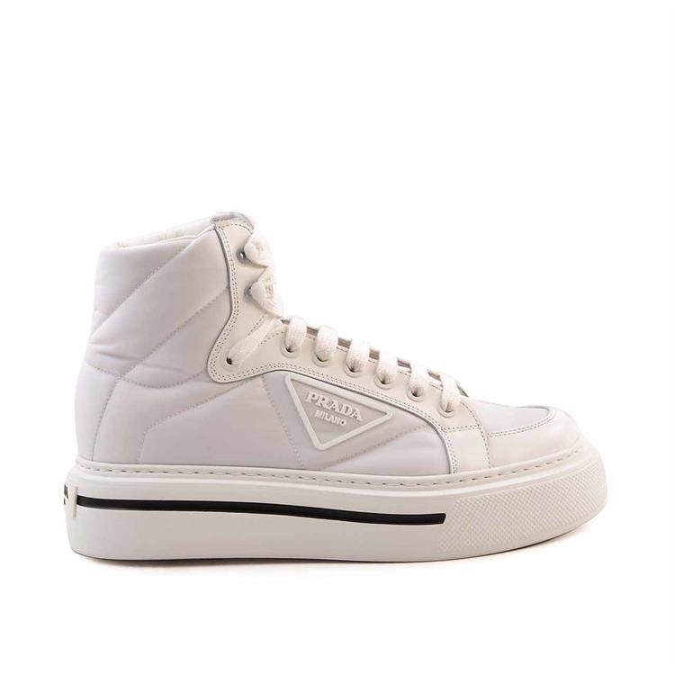 Prada Erkek Hakiki Deri Beyaz Spor & Sneaker Ayakkabı