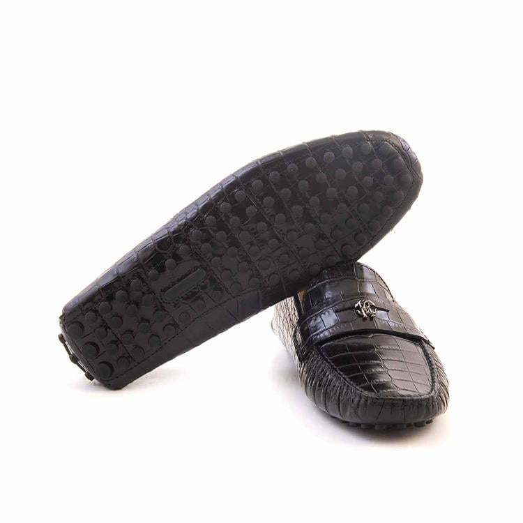 Roberto Cavalli Erkek Hakiki Deri Siyah Loafer Konforlu Ayakkabı