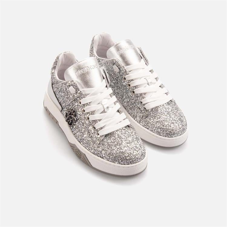 Roberto Cavalli Kadın Hakiki Deri Argento Spor & Sneaker Ayakkabı
