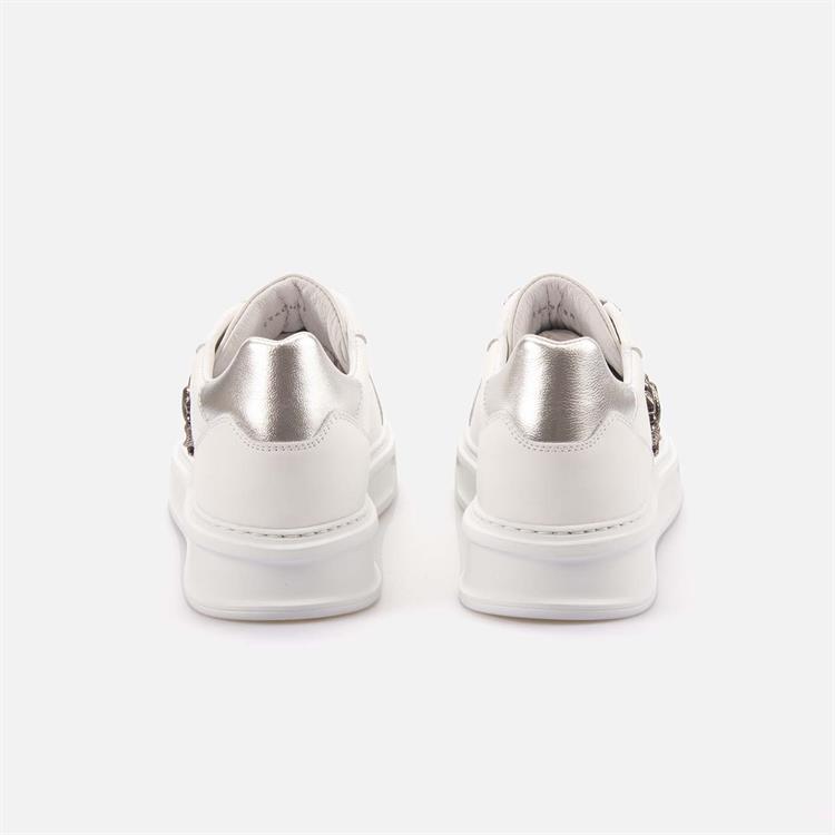 Roberto Cavalli Kadın Hakiki Deri Beyaz-Gümüş Spor & Sneaker Ayakkabı