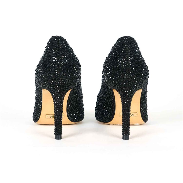 Rouge Kadın Taşlı Neolit Taban Siyah Süet Gece & Abiye Ayakkabı